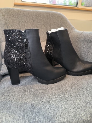 Boots chelsea noir pailleté 